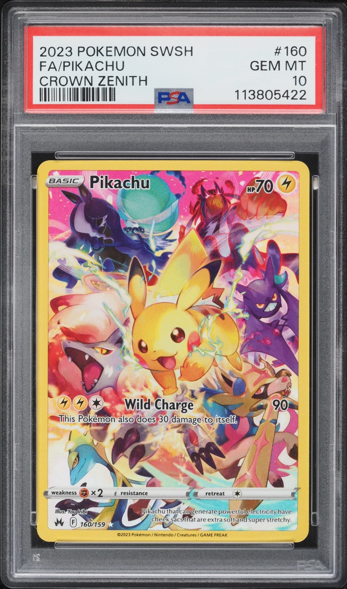 2023 Pokemon Sword & Shield Crown Zenith Full Art Pikachu #160 PSA 10 GEM MINT