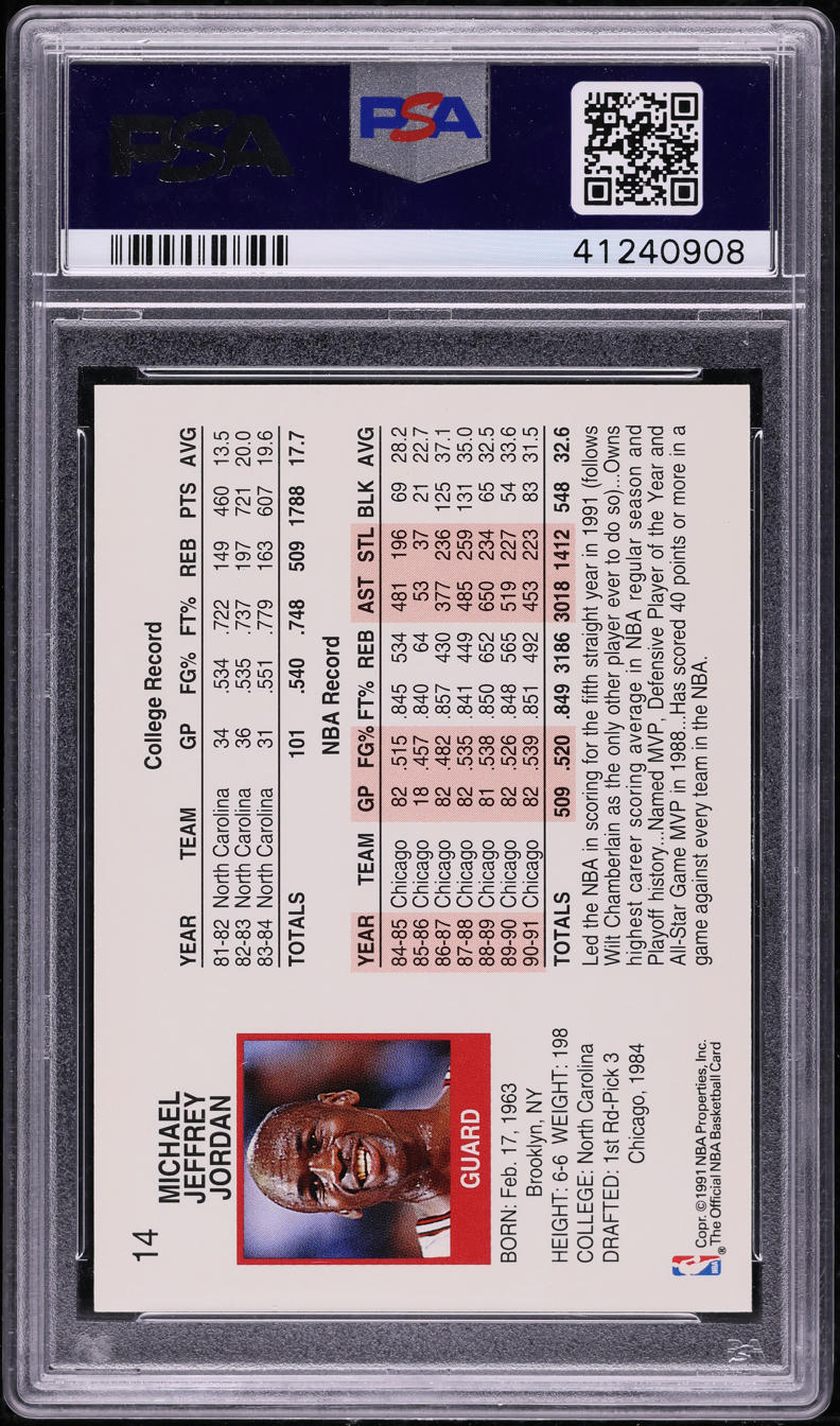 1992 Hoops Superstars Michael Jordan #14 PSA 9 MINT