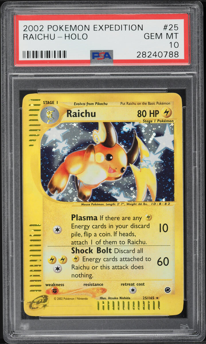 2002 Pokemon Expedition Holo Raichu #25 PSA 10 GEM MINT