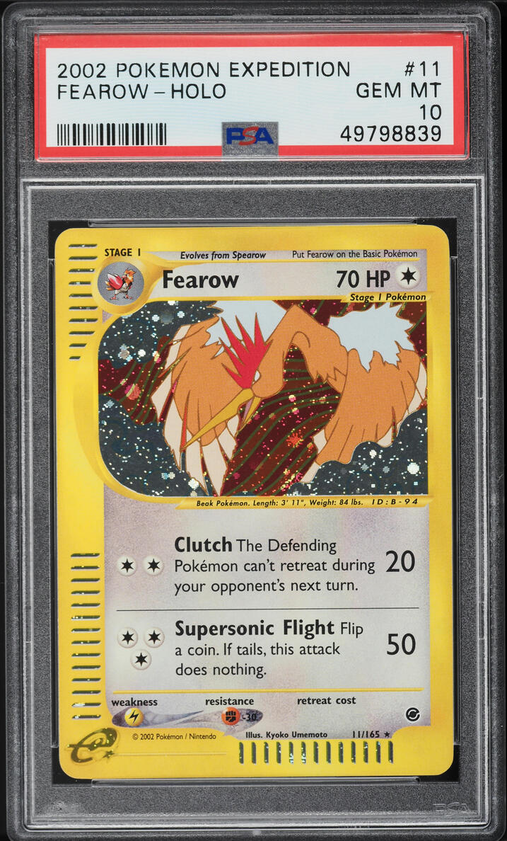 2002 Pokemon Expedition Holo Fearow #11 PSA 10 GEM MINT