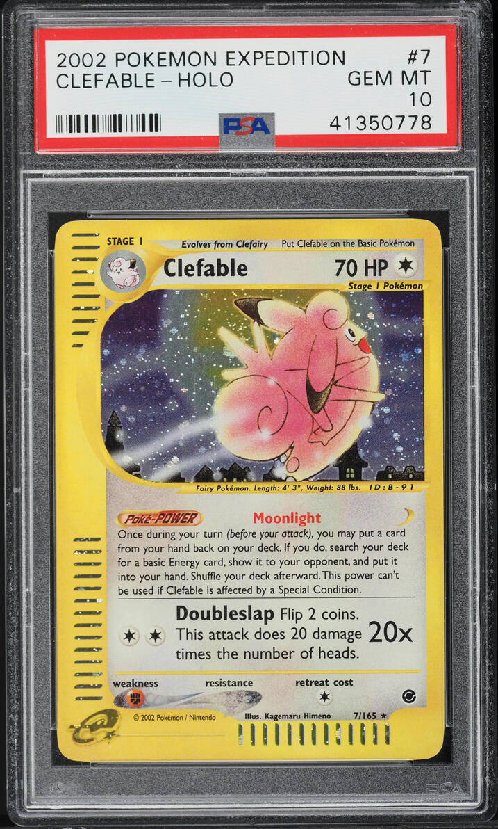 2002 Pokemon Expedition Holo Clefable #7 PSA 10 GEM MINT