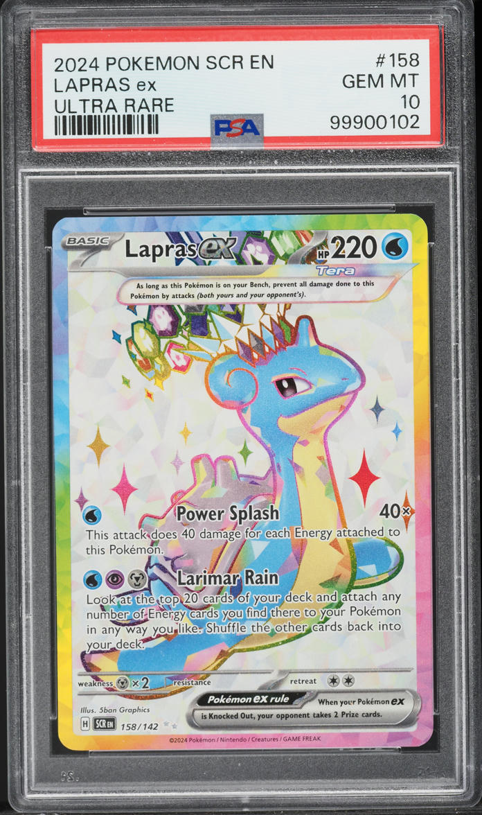 2024 Pokemon SV Stellar Crown Full Art Lapras ex #158 PSA 10 GEM MINT