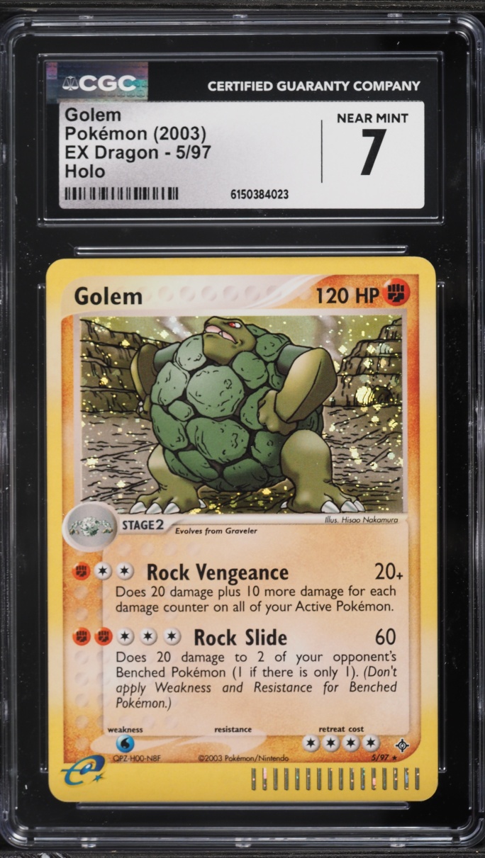 2003 Pokemon EX Dragon Holo Golem #5 CGC 7 NRMT
