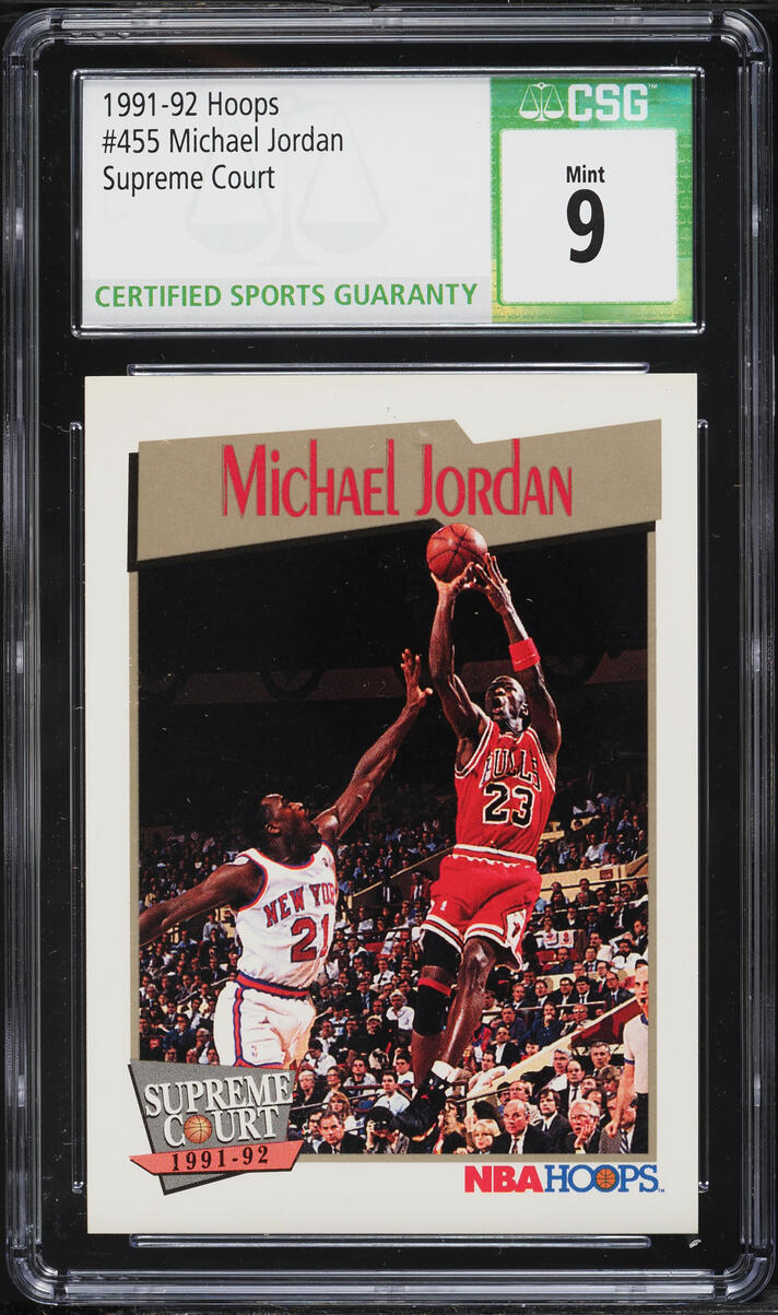 1991 Hoops Supreme Court Michael Jordan #455 CSG 9 MINT