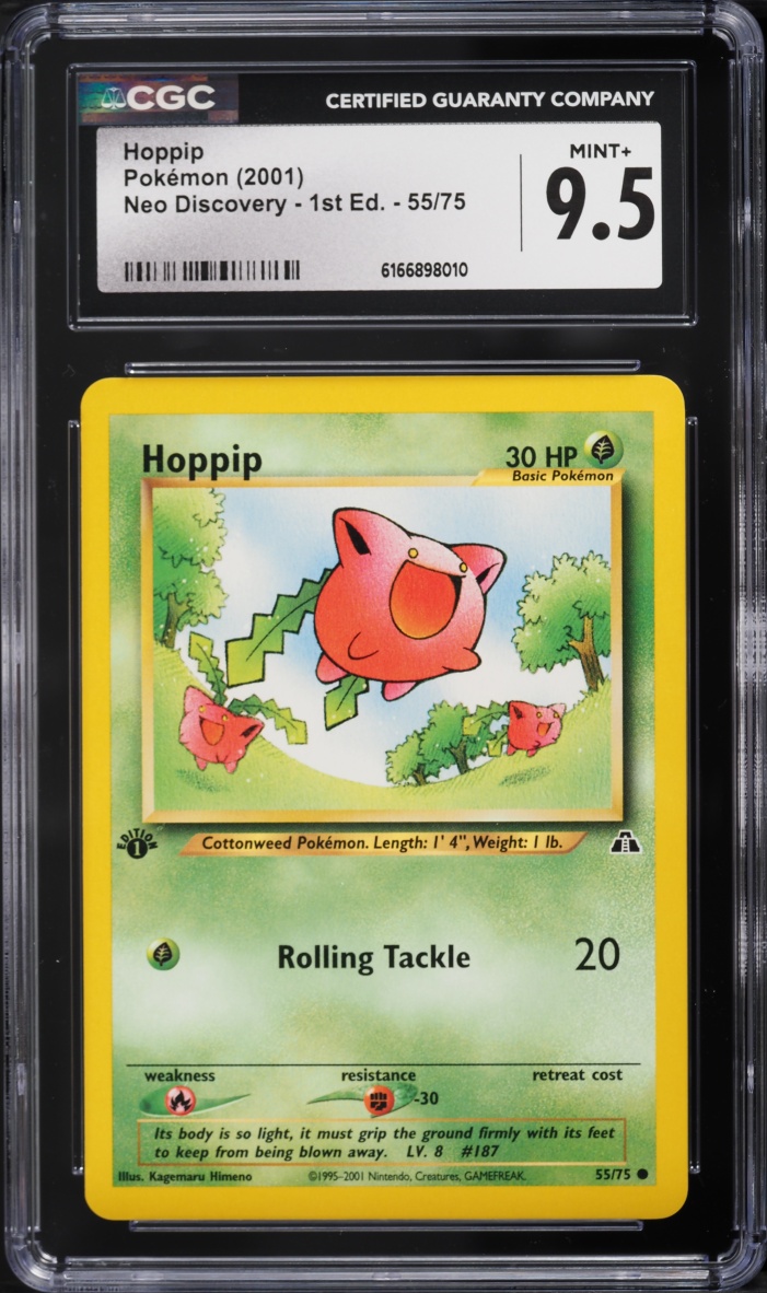 2001 Pokemon Neo Discovery 1st Edition Hoppip #55 CGC 9.5 MINT+