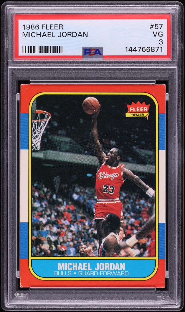 1986 Fleer Basketball Michael Jordan ROOKIE #57 PSA 3 VG