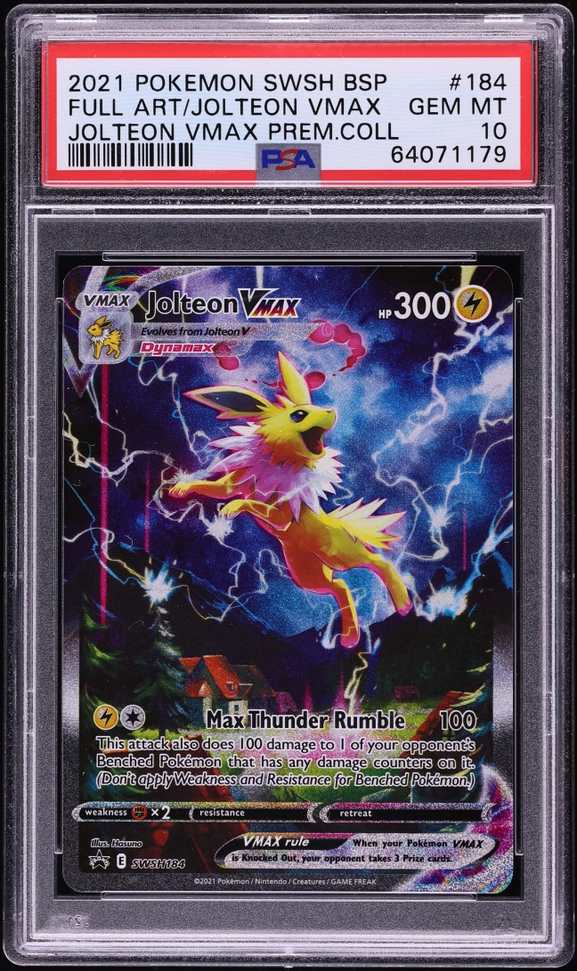 2021 Pokemon Sword & Shield Promo Premium Full Art Jolteon VMAX #SWSH184 PSA 10 GEM MINT