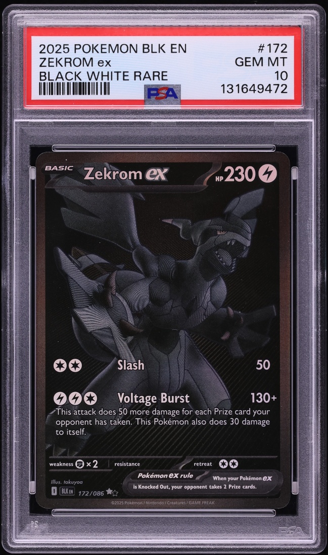 2025 Pokemon Scarlet & Violet Black Bolt BWR Zekrom ex #172 PSA 10 GEM MINT