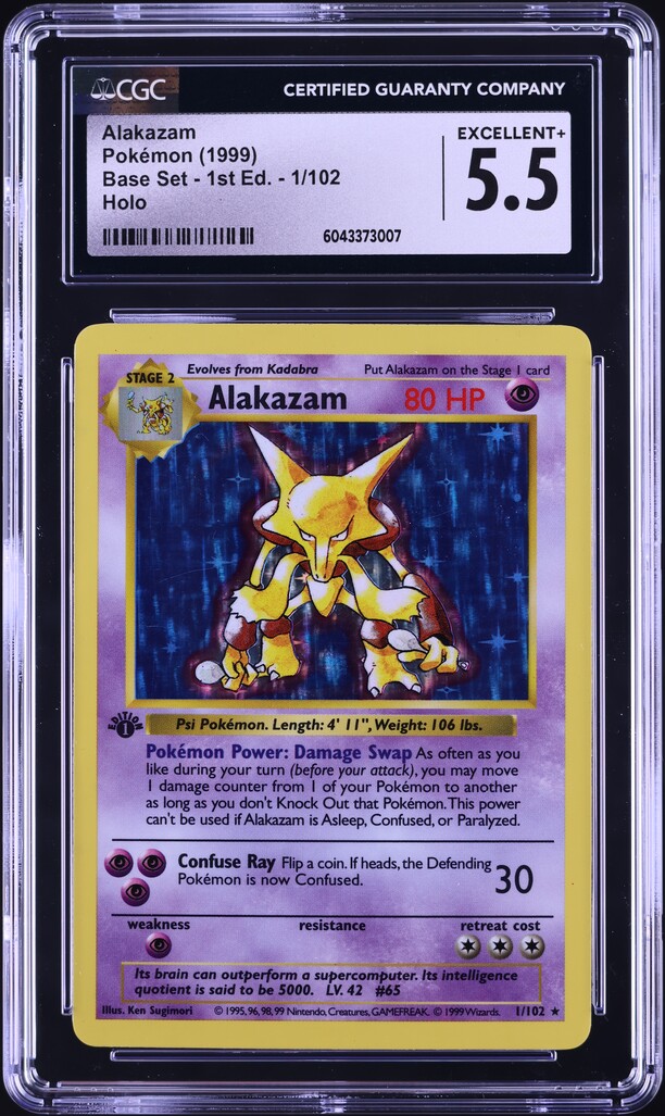 1999 Pokemon Base Set Shadowless 1st Edition Holo Alakazam #1 PSA