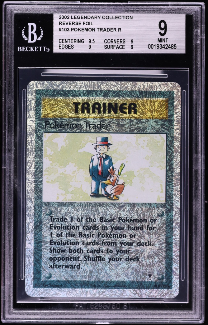 2002 Pokemon Legendary Collection Reverse Holo Pokemon Trader #103 BGS 9 MINT