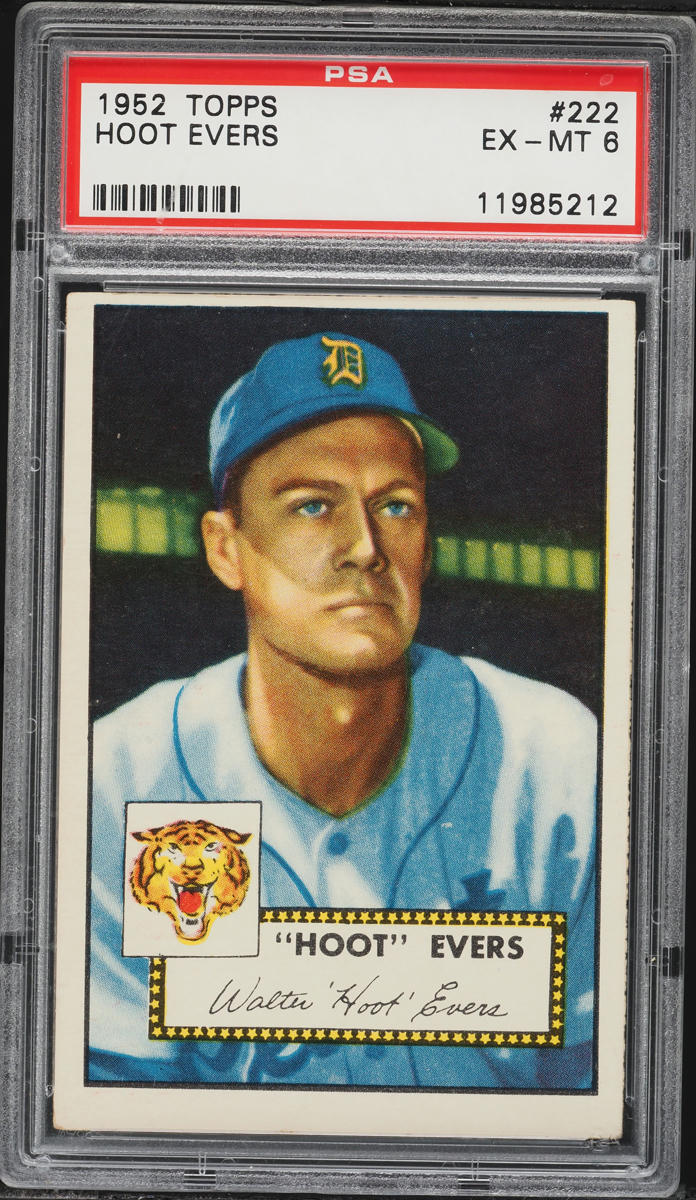 1952 Topps Hoot Evers #222 PSA 6 EXMT