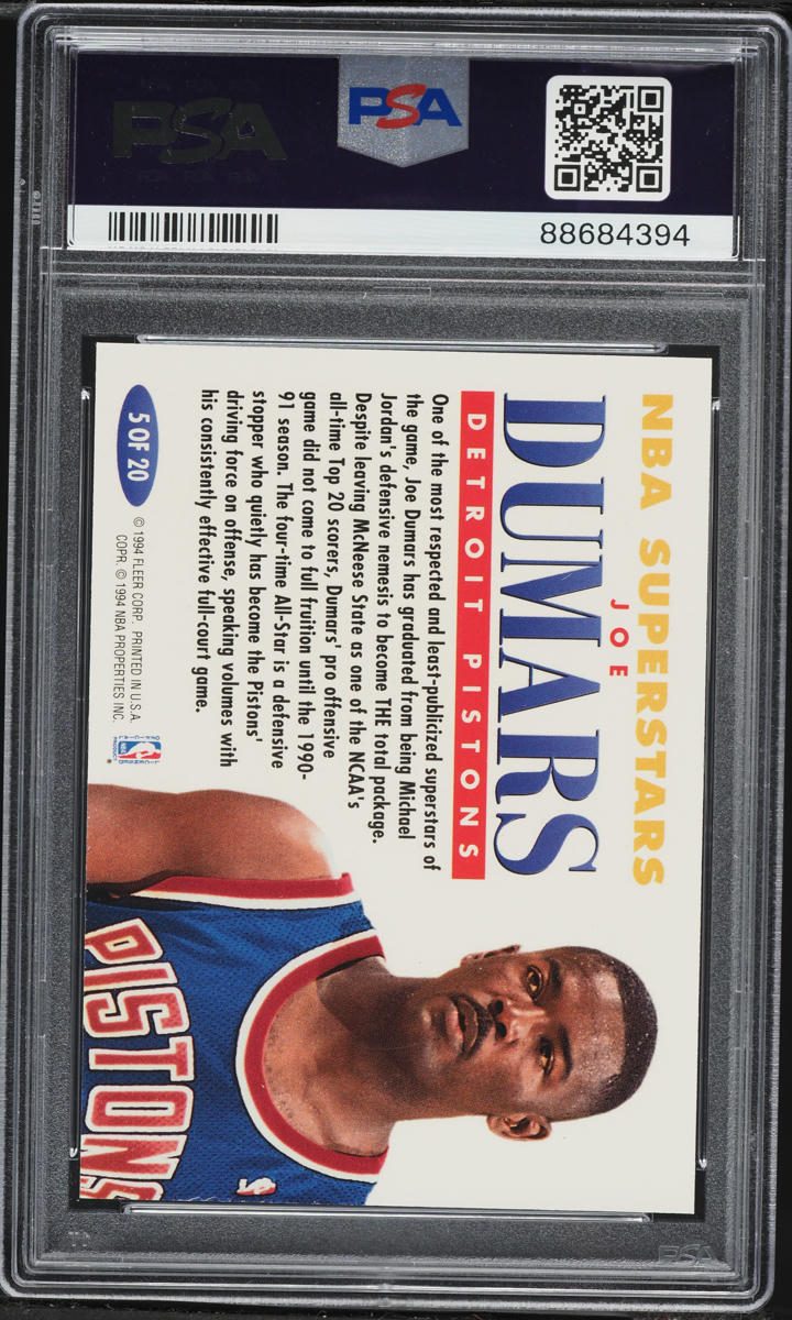 1993 Fleer NBA Superstars Joe Dumars #5 PSA 10 GEM MINT