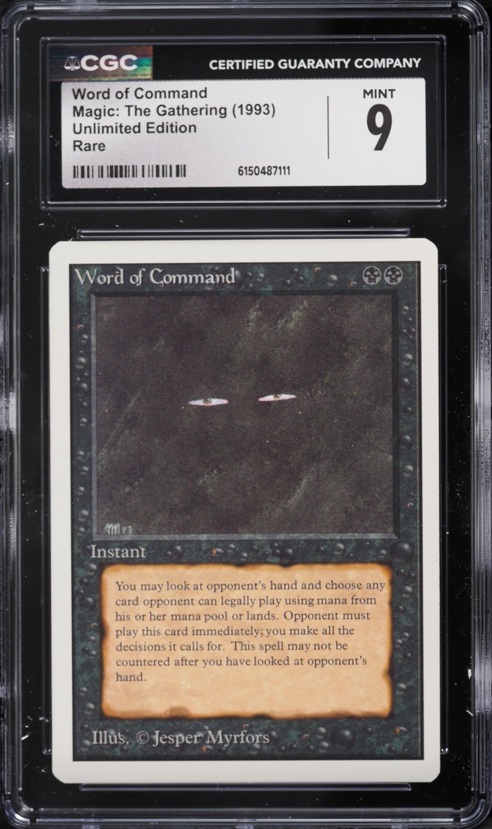 1993 Magic The Gathering MTG Unlimited Word Of Command CGC 9 MINT