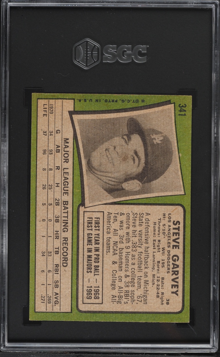 1971 Topps Steve Garvey ROOKIE #341 SGC 7 NRMT