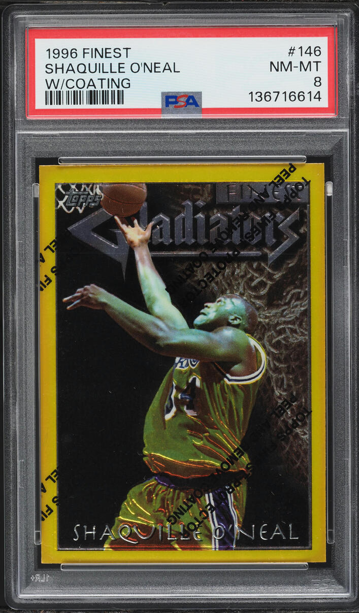 1996 Finest Basketball w/ Coating Shaquille O'Neal #146 PSA 8 NM-MT