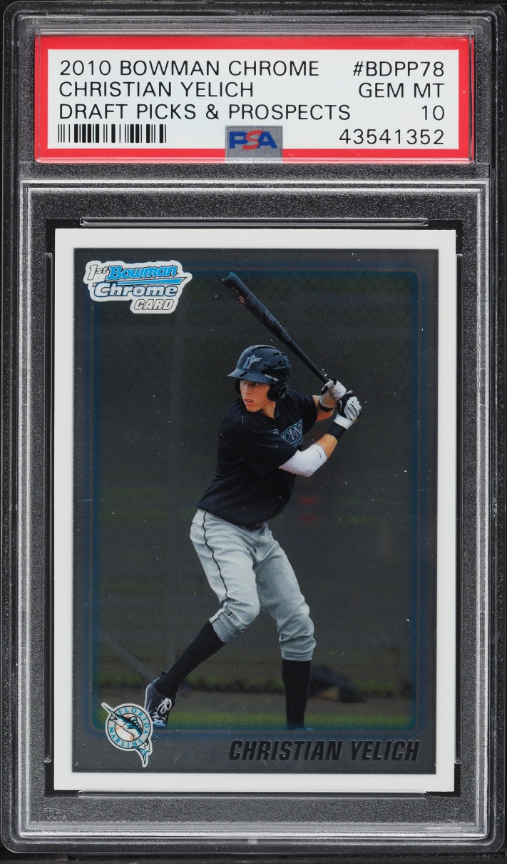 2010 Bowman Chrome Draft Picks & Prospects Christian Yelich PROSPECT #BDPP78 PSA 10 GEM MINT