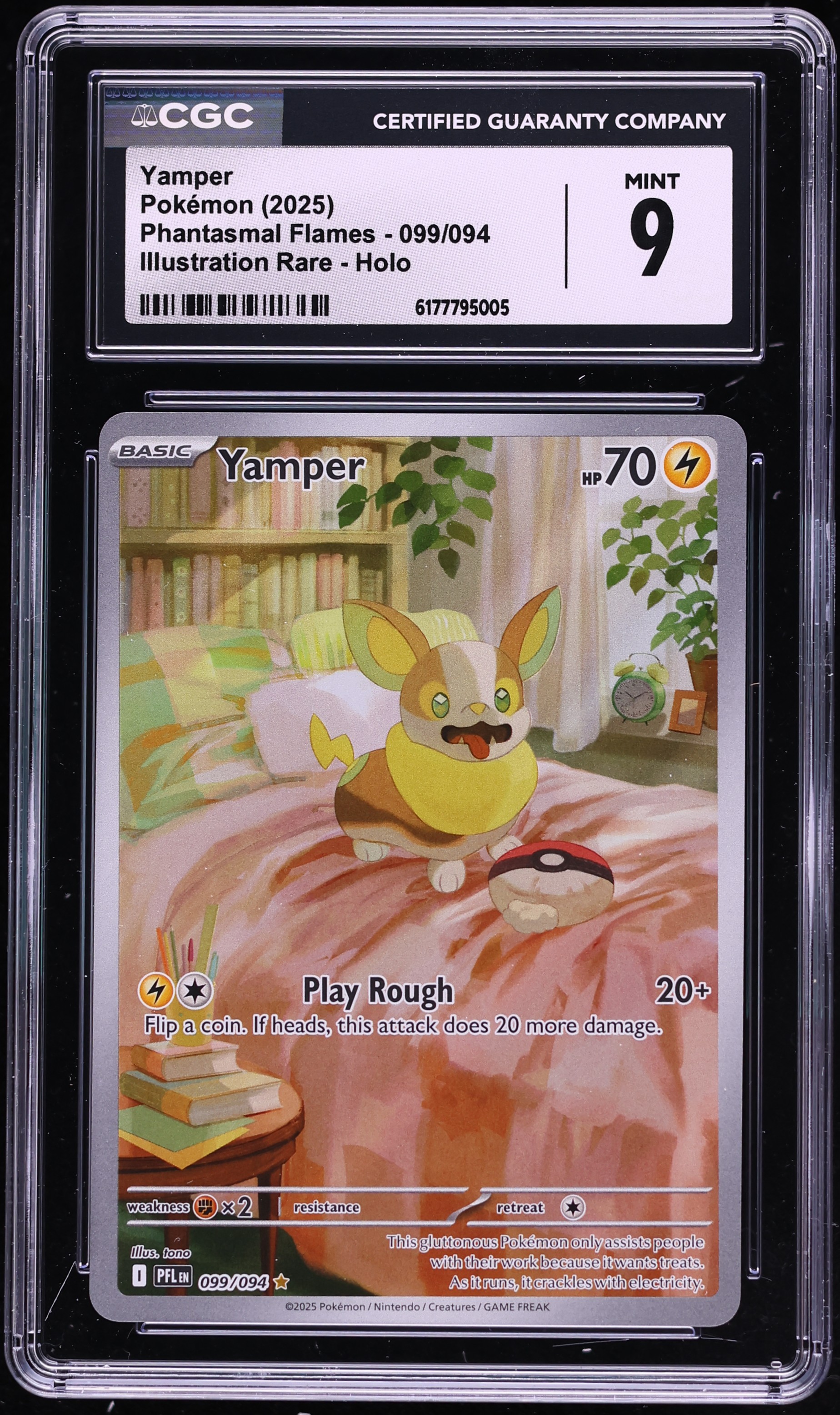 2025 Pokemon Mega Evolution Phantasmal Flames IR Yamper #99 CGC 9 MINT