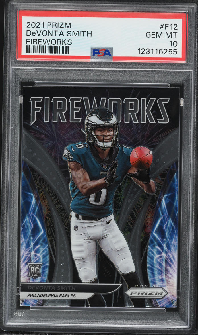 2021 Panini Prizm Fireworks DeVonta Smith ROOKIE #F-12 PSA 10 GEM MINT