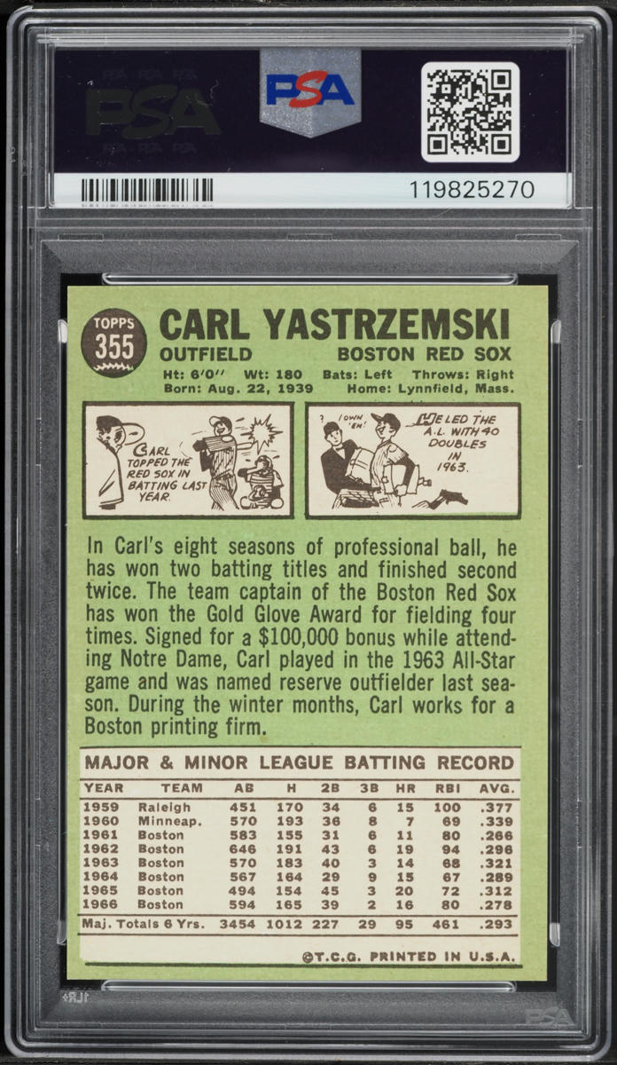 1967 Topps Carl Yastrzemski #355 PSA 7 NRMT