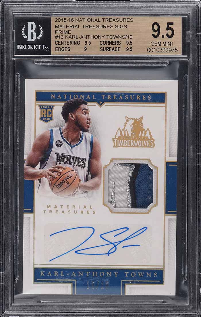 2015 Select Basketball Karl-Anthony Towns ROOKIE PATCH AUTO /125