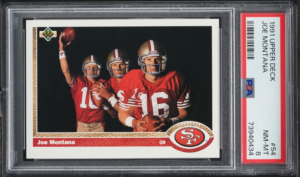 1991 Upper Deck Football Joe Montana #54 PSA 8 NM-MT