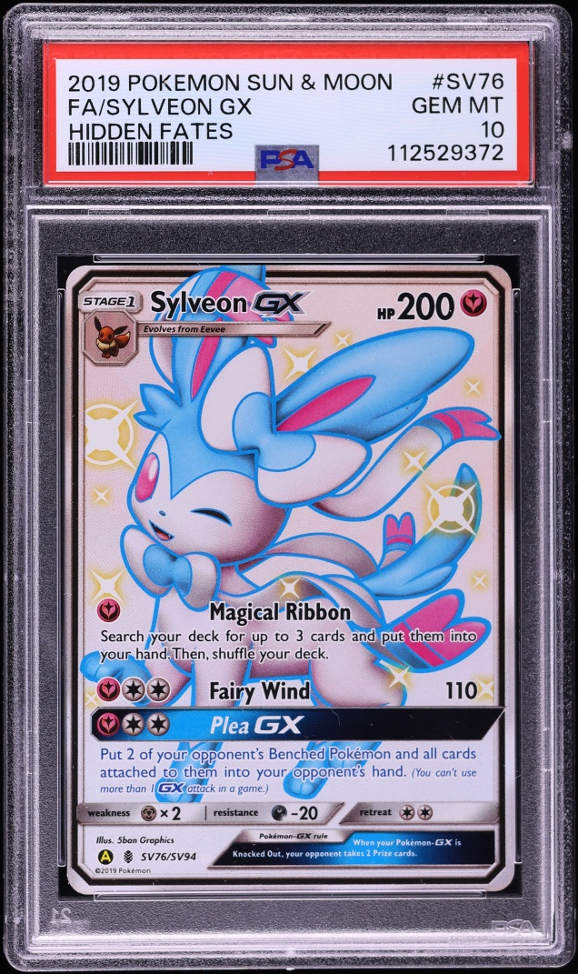 2019 Pokemon Sun & Moon Hidden Fates Full Art Sylveon GX #SV76 PSA 10 GEM MINT