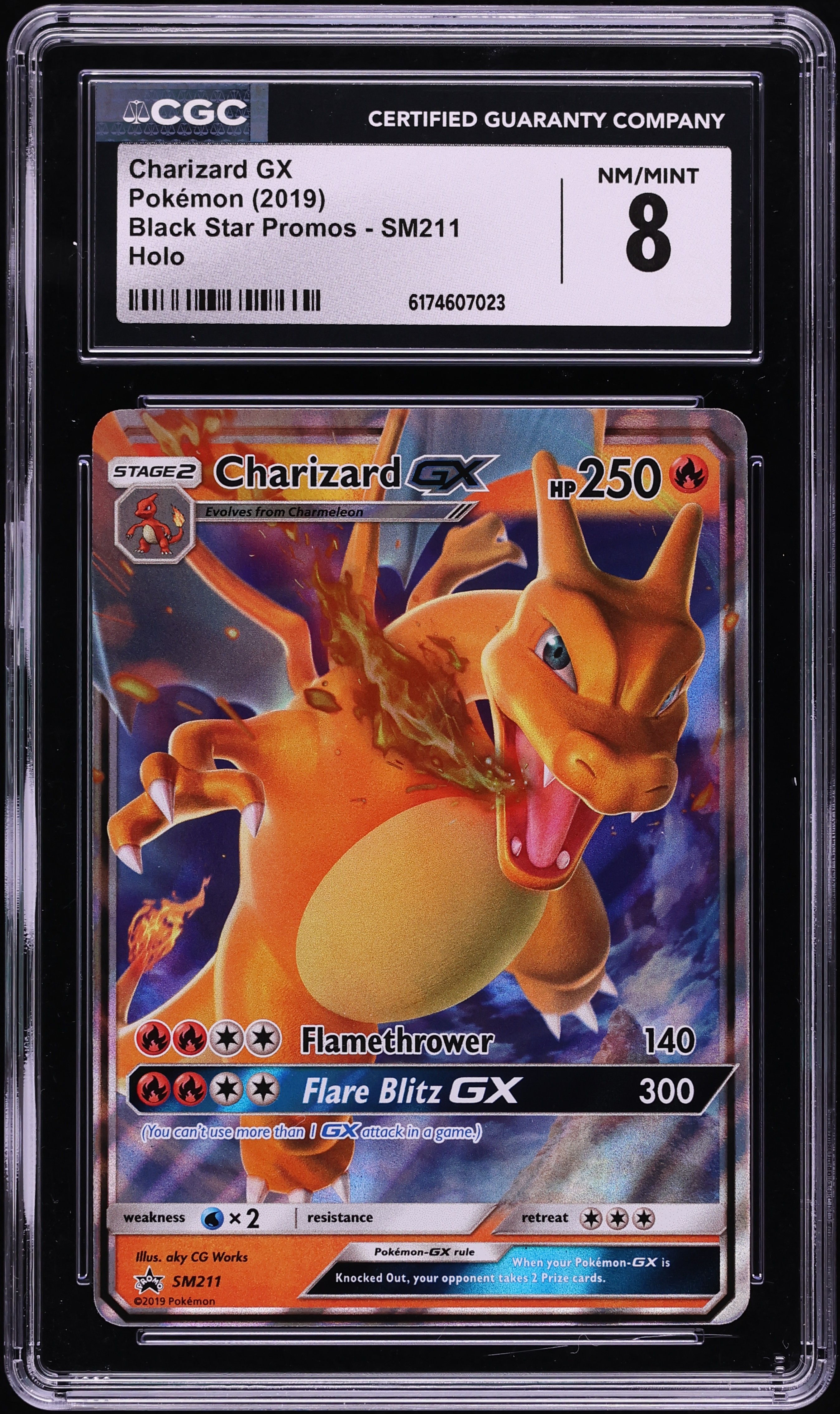2019 Pokemon Sun & Moon Black Star Promo Holo Charizard GX #SM211 CGC 8 NM-MT