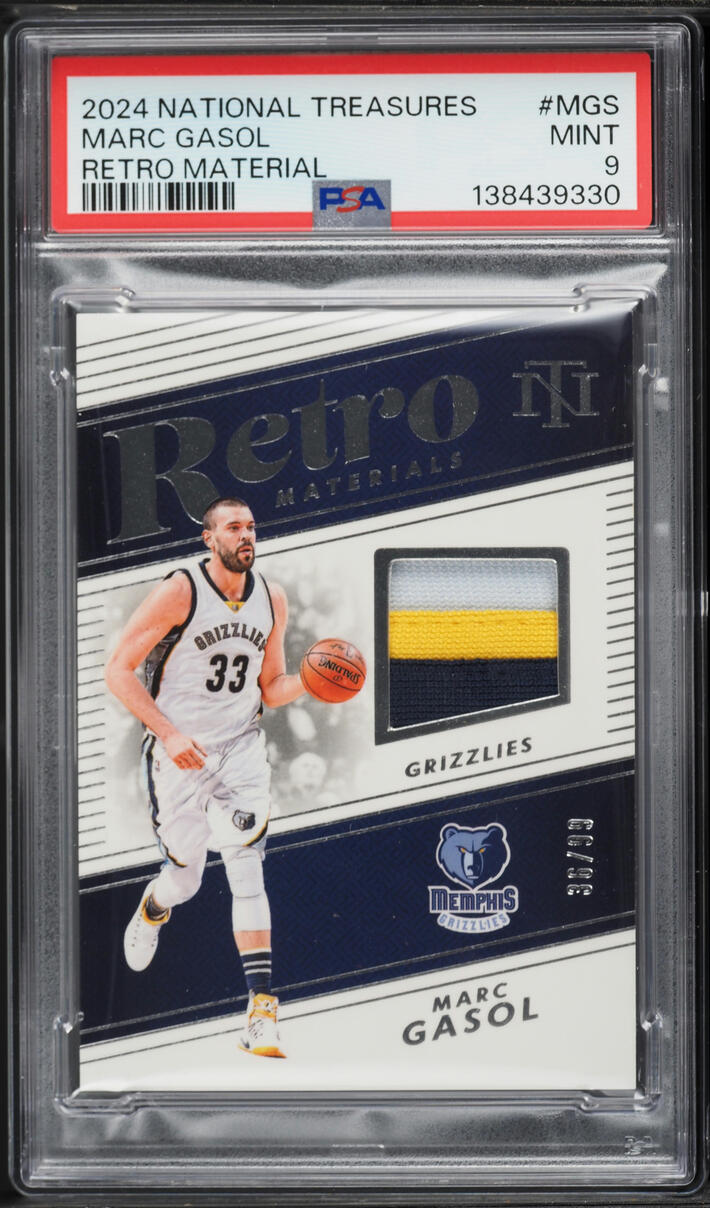 2024 National Treasures Retro Materials Marc Gasol PATCH /99 #RM-MGS PSA 9 MINT