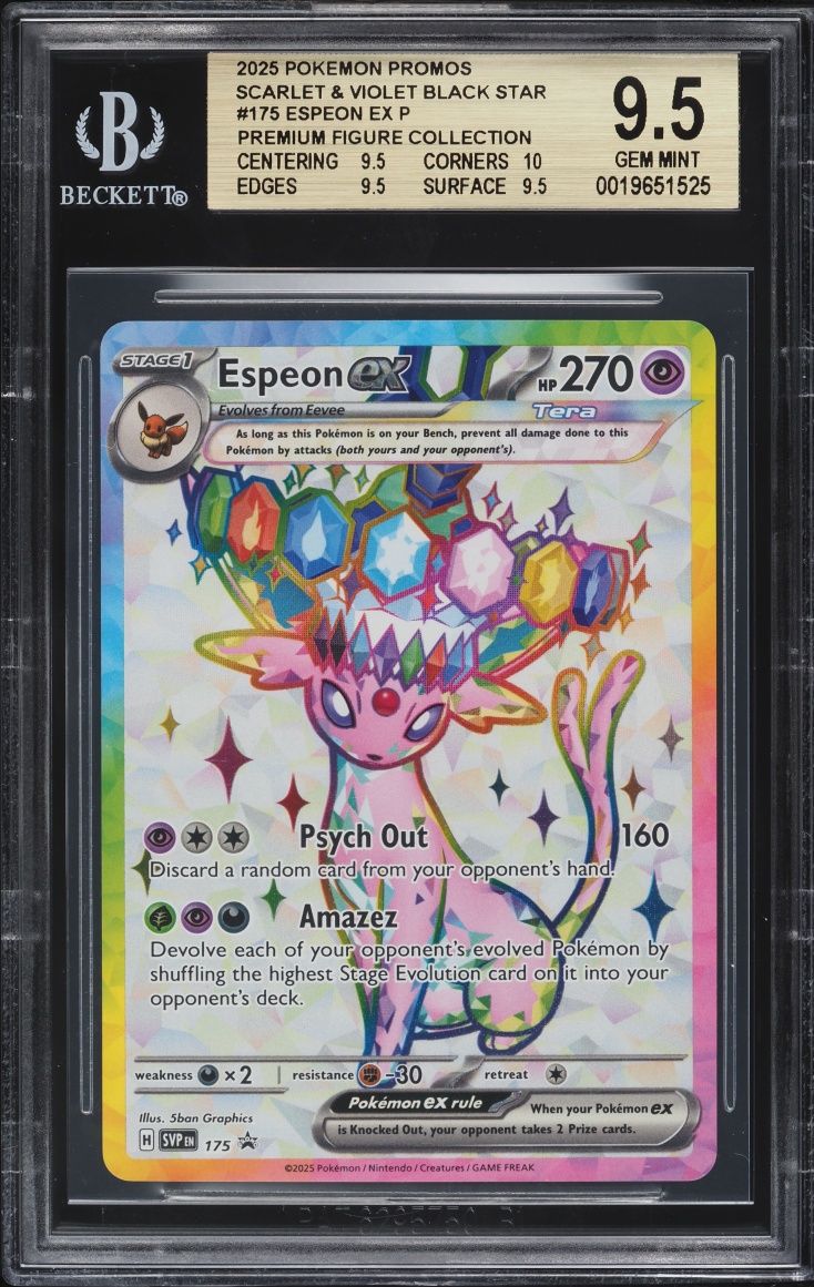2025 Pokemon Scarlet & Violet Promo Premium Figure Collection Espeon Ex #175 BGS 9.5 GEM MINT