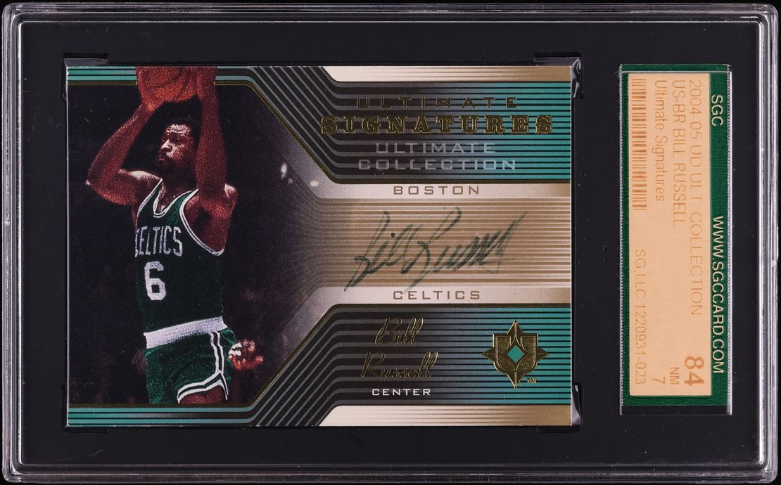2004 Ultimate Collection Ultimate Signatures Bill Russell AUTO #US-BR SGC 7 NRMT