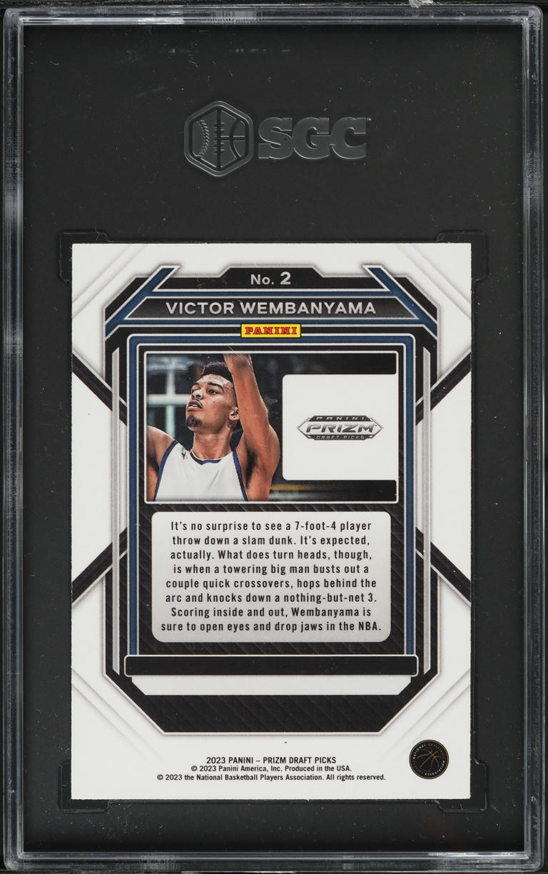 2023 Panini Prizm Draft Victor Wembanyama ROOKIE #2 SGC 9 MINT