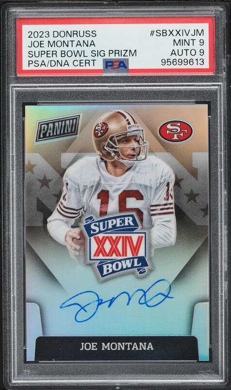 2023 Donruss Super Bowl Prizm Joe Montana AUTO DNA 9 #SBXXIV-JM