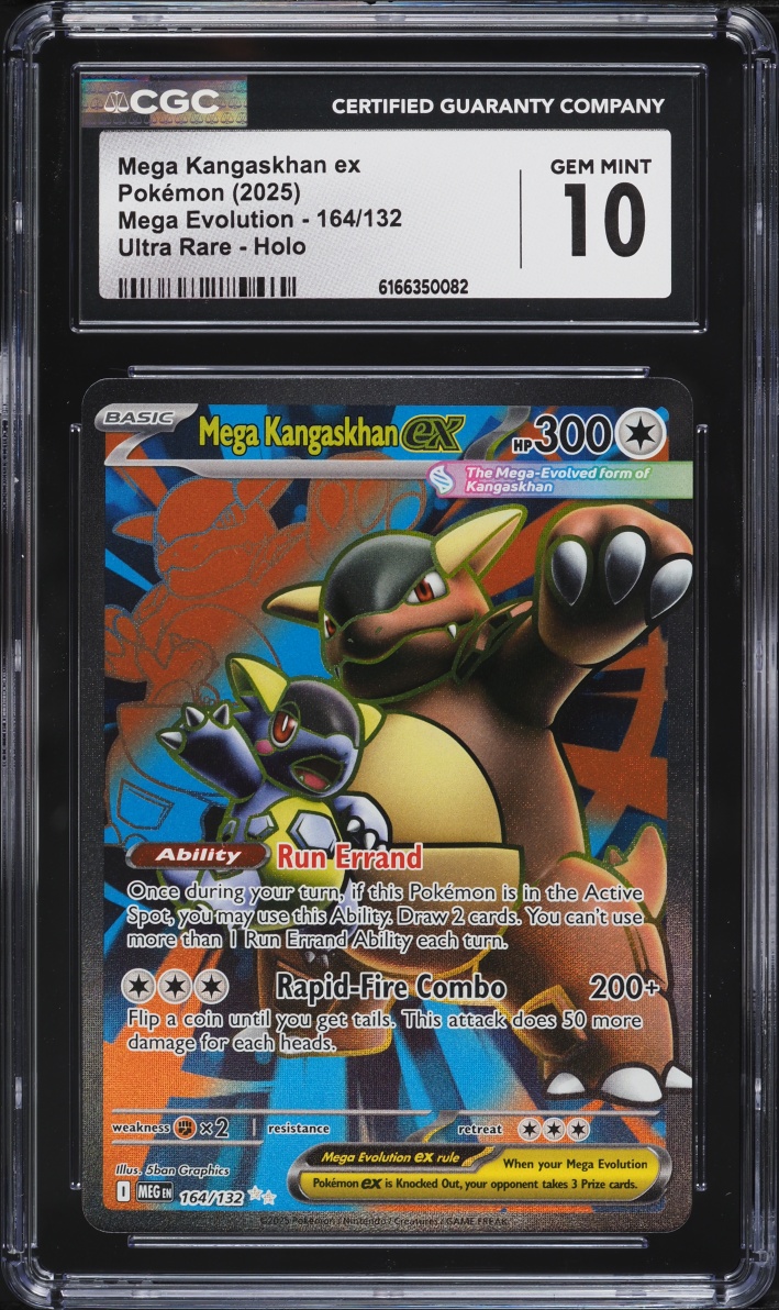 2025 Pokemon Mega Evolution Full Art Mega Kangaskhan EX #164 CGC 10 GEM MINT