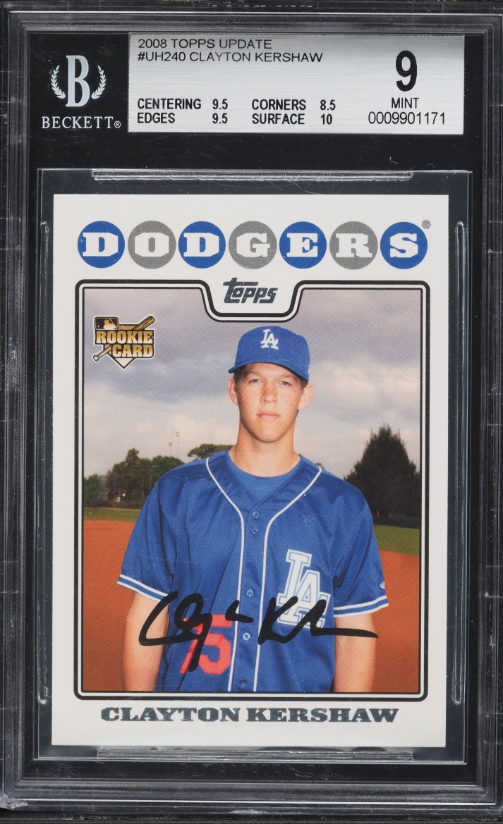 2008 Topps Update Clayton Kershaw ROOKIE #UH240 BGS 9 MINT