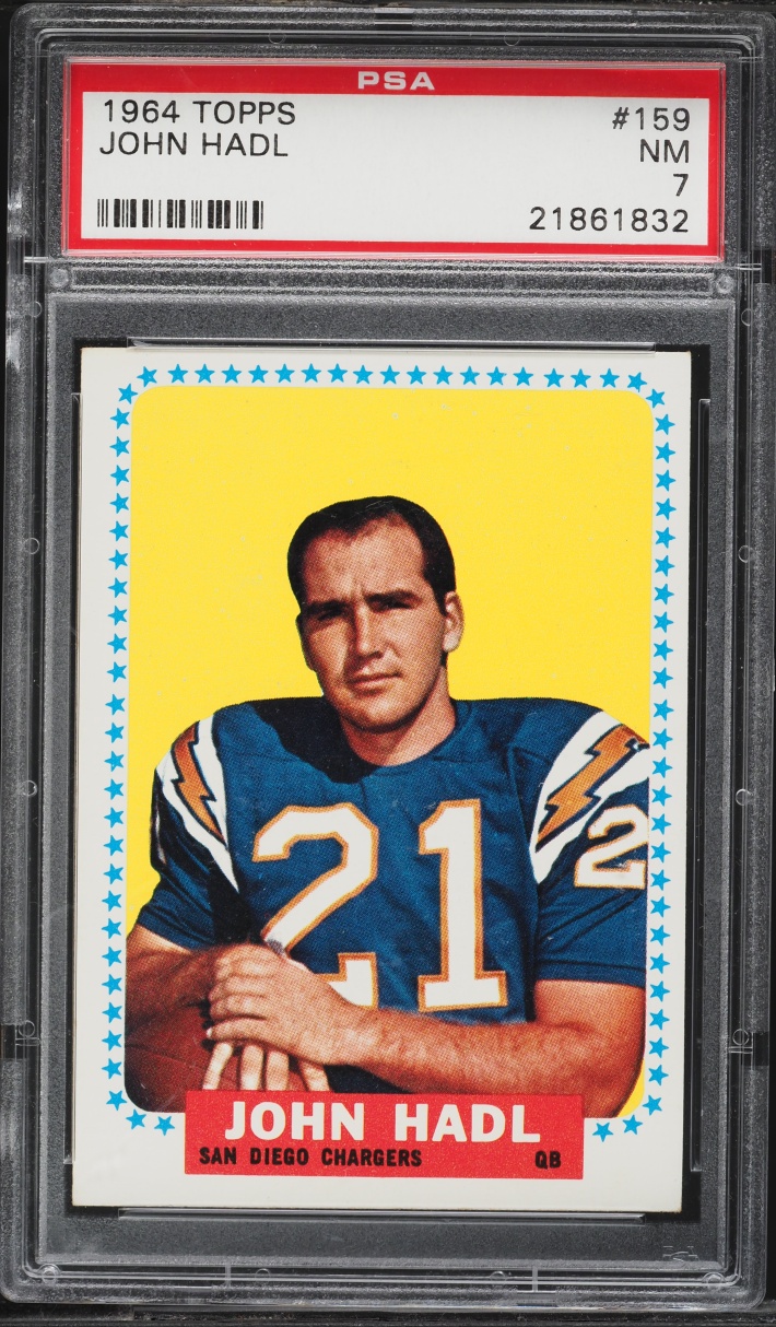 1964 Topps Football John Hadl #159 PSA 7 NRMT
