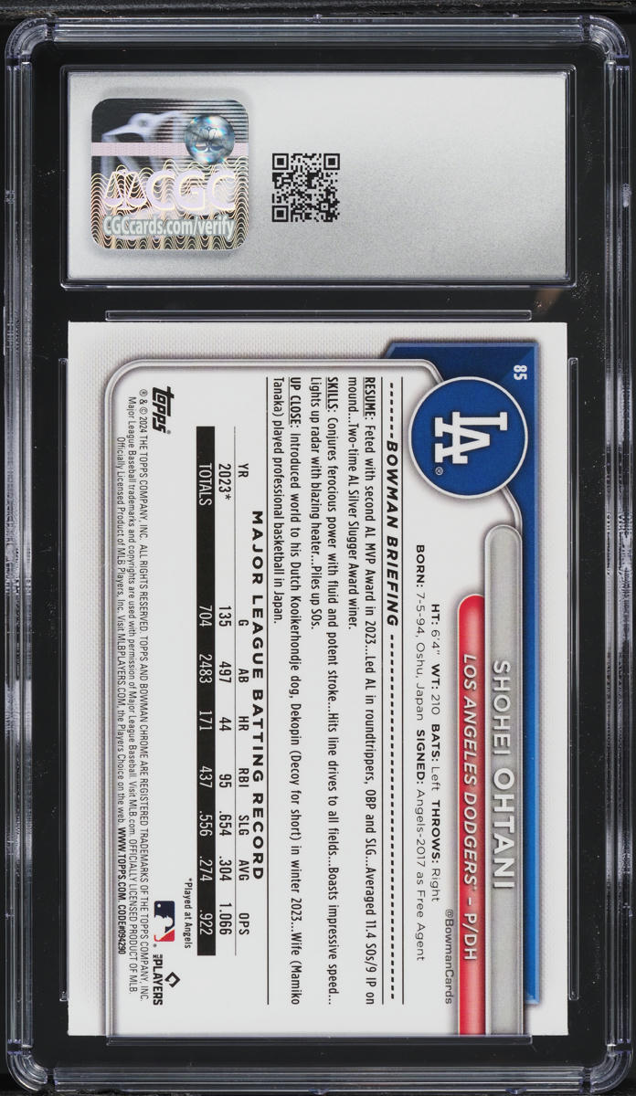 2024 Bowman Chrome Mega Box Shohei Ohtani #85 CGC 10 GEM MINT