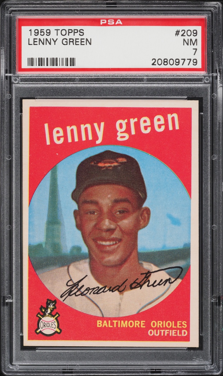 1959 Topps Lenny Green WHITE BACK #209 PSA 7 NRMT
