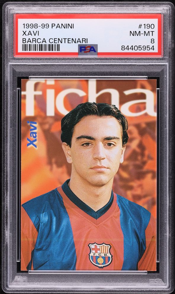 1998 Mundi Cromo Liga Soccer Xavi ROOKIE #16 PSA 9 MINT on