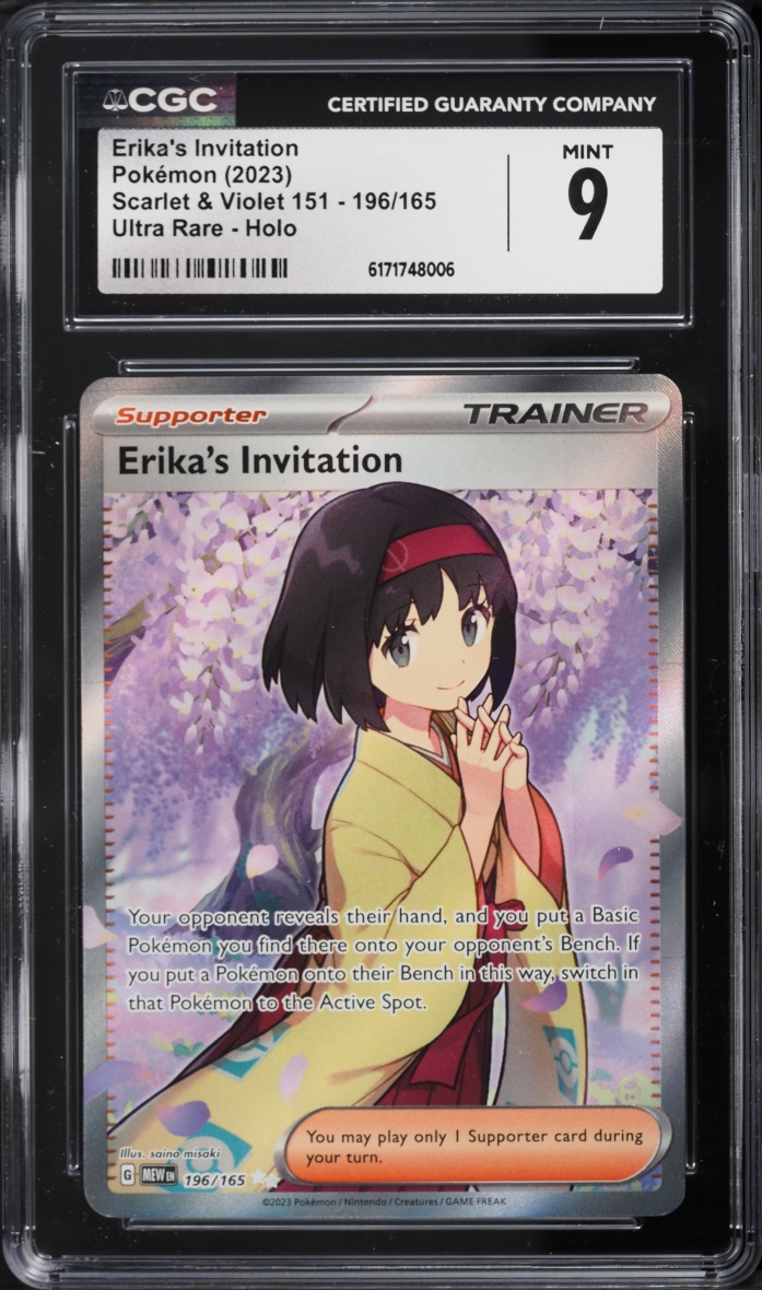 2023 Pokemon Scarlet & Violet 151 Full Art Erika's Invitation #196 CGC 9 MINT