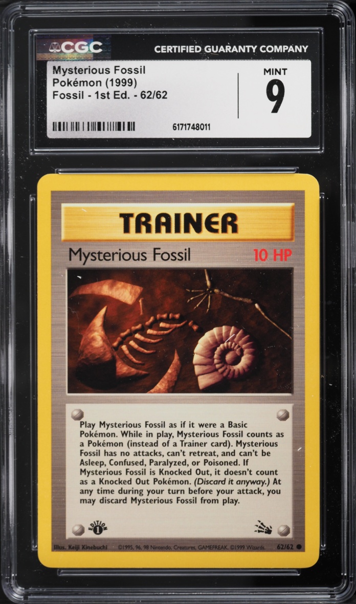 1999 Pokemon Fossil 1st Ed. Mysterious Fossil #62 SGC 8 NM-MT