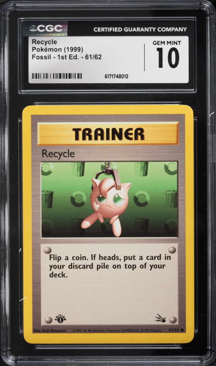 1999 Pokemon Fossil 1st Edition Recycle #61 CGC 10 GEM MINT