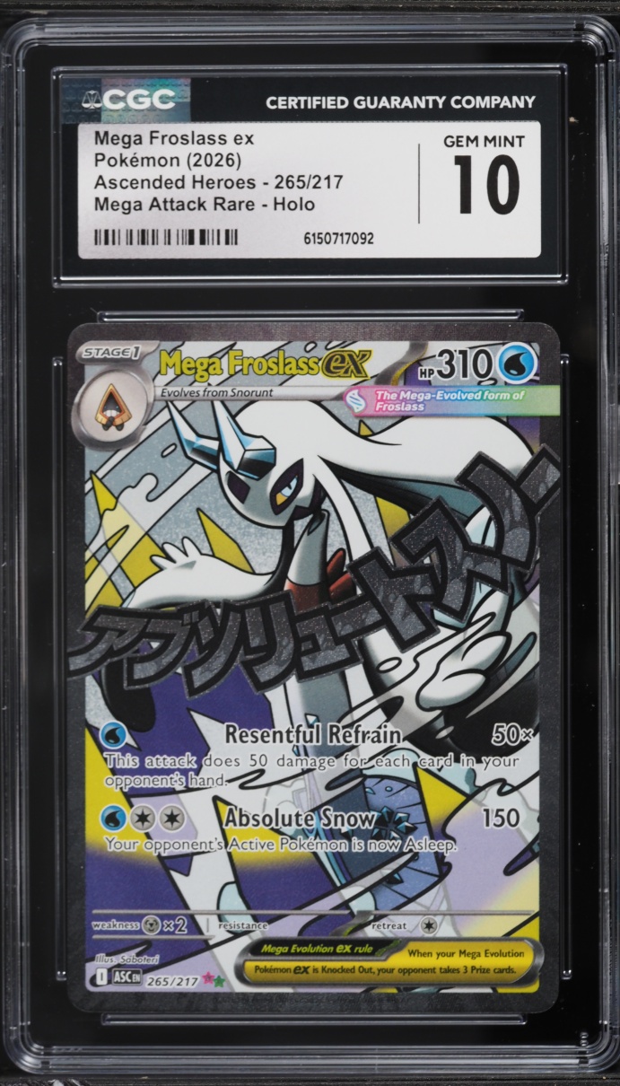 2026 Pokemon Mega Evolution Ascended Heroes MA Mega Froslass EX #265 CGC 10 GEM MINT