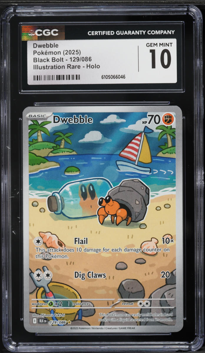 2025 Pokemon Scarlet & Violet Black Bolt IR Dwebble #129 CGC 10 GEM MINT