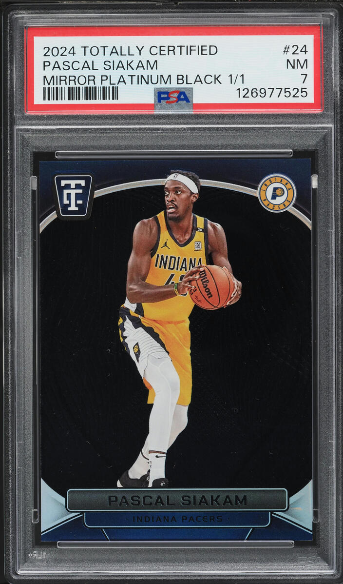 2024 Totally Certified Mirror Platinum Black Pascal Siakam 1/1 #24 PSA 7 NRMT - Photo 1