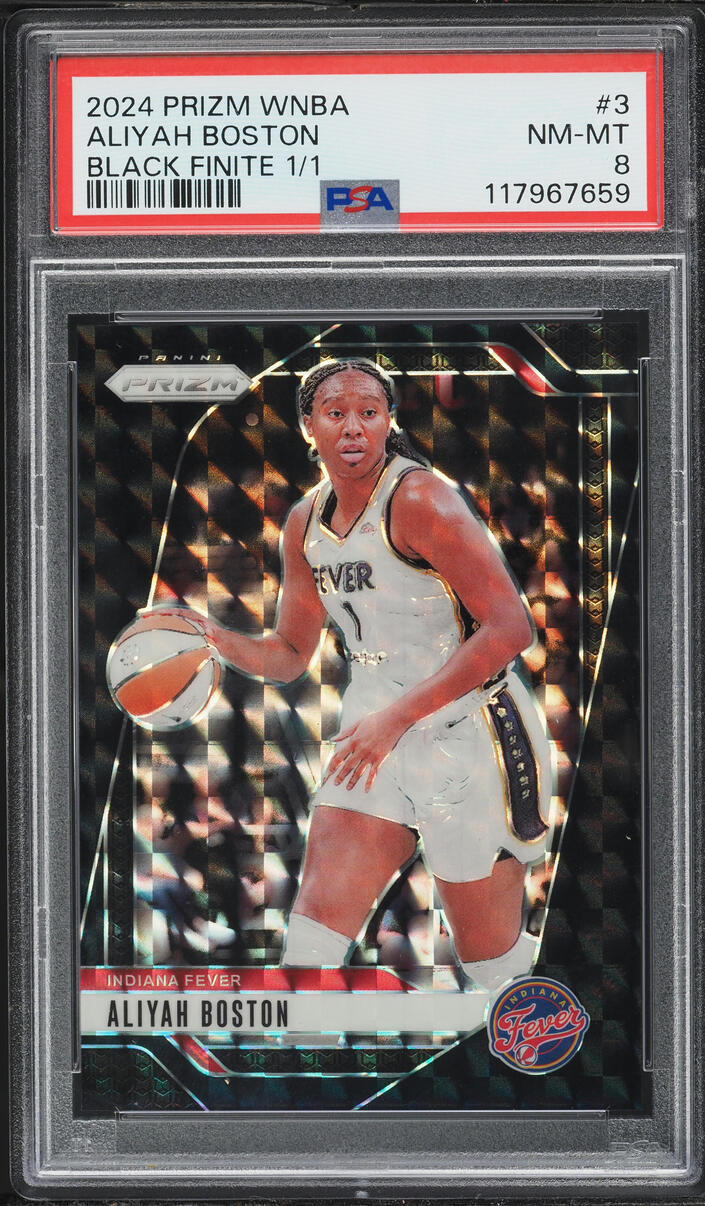2024 Panini Prizm WNBA Black Finite Aliyah Boston 1/1 #3 PSA 8 NM-MT - Photo 1