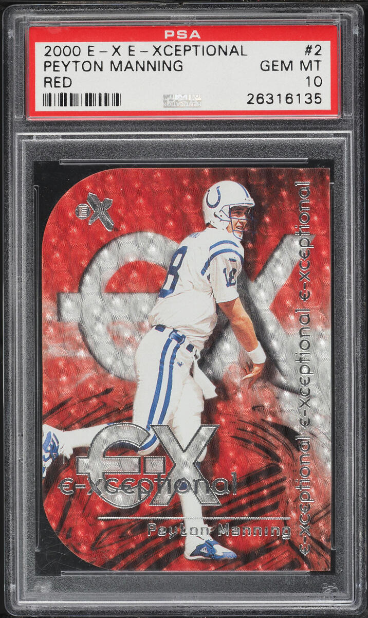 2000 Skybox E-X E-Xceptional Red Die-Cut Peyton Manning #2 PSA 10 GEM MINT - Photo 1