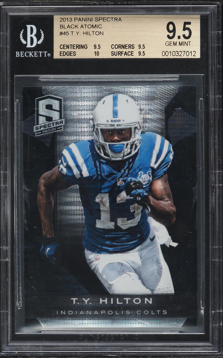 2013 Panini Spectra Black Atomic T.Y. Hilton 1/1 #45 BGS 9.5 GEM MINT - Photo 1