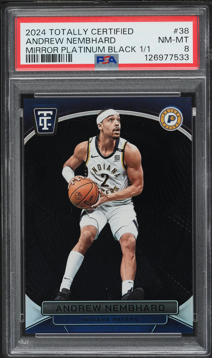 2024 Totally Certified Mirror Platinum Black Andrew Nembhard 1/1 #38 PSA 8 NM-MT - Photo 1