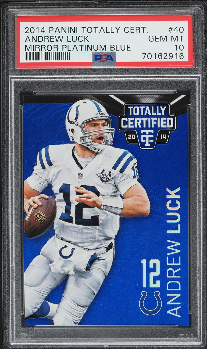 2014 Totally Certified Mirror Platinum Blue Andrew Luck /10 #40 PSA 10 GEM MINT - Photo 1