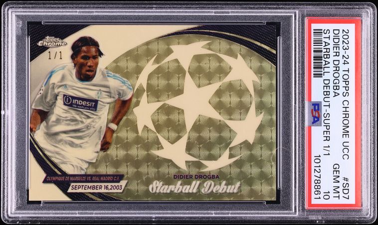 2023 Topps Chrome UEFA CC Starball Debut Superfractor Didier Drogba 1/1 #SD7 PSA 10 GEM MINT
